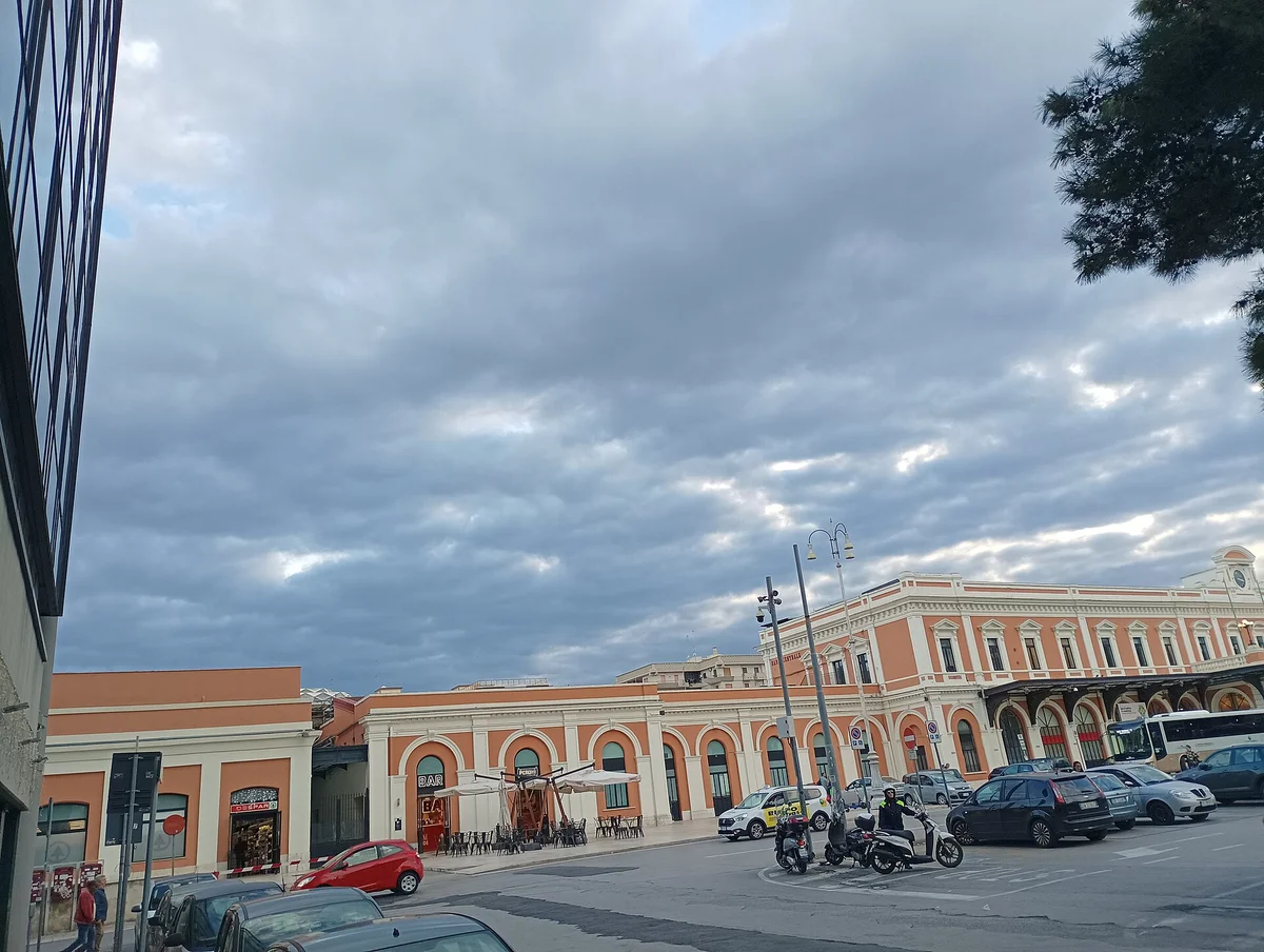 Exterior of Bari Centrale station on Piazza Aldo Moro