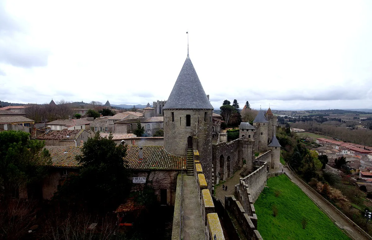 A walkable central street in Carcassonne by day — 1