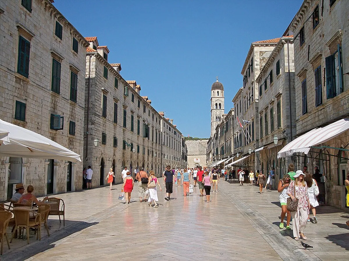 Dubrovnik's walled Old Town from the city walls — 1