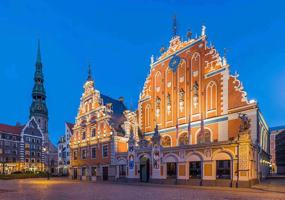 Riga's Old Town rooftops and House of the Blackheads — 1