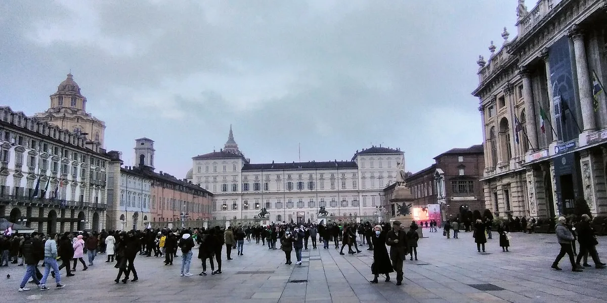 Turin's Piazza Castello with the Mole Antonelliana behind — 1