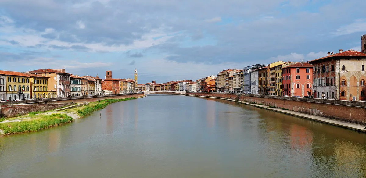 A walkable central street in Pisa by day — 2