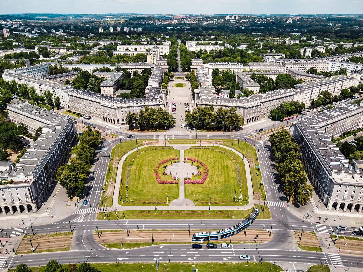 Nowa Huta - Plac Centralny z lotu ptaka — 1